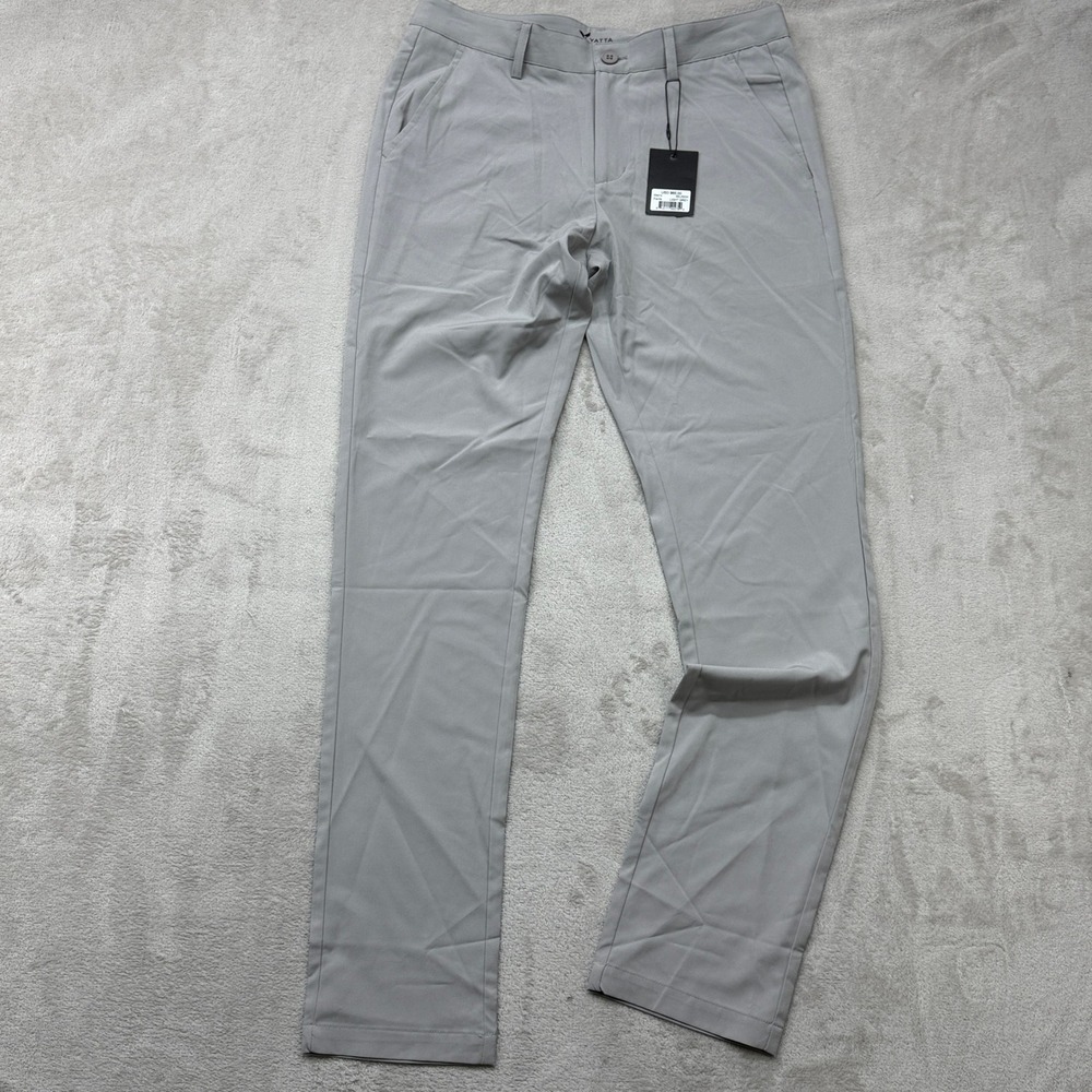 Yatta Golf Pants Mens 32x32 Light Grey Performance Stretch Trousers Lightweight